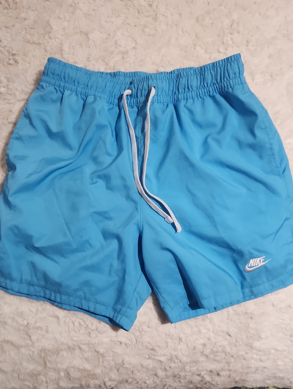 Nike Bright Blue Men’s Athletic Shorts with White Drawcord